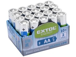 Baterie zink-chloridové, 20ks, 1,5V AA (R6) EXTOL ENERGY (obrázek pro) Baterie zink-chloridové, 20ks, 1,5V AA (R6) EXTOL ENERGY