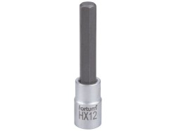 Klíč zástrčný prodloužený imbus, 1/2', HX12, L 100mm, CrV/S2, FORTUM (obrázek pro) Klíč zástrčný prodloužený imbus, 1/2', HX12, L 100mm, CrV/S2, FORTUM
