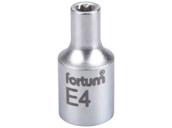 Klíč nástrčný vnitřní TORX, 1/4', E4, L 25mm, 61CrV5, FORTUM (obrázek pro) Klíč nástrčný vnitřní TORX, 1/4', E4, L 25mm, 61CrV5, FORTUM