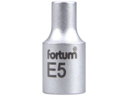 Klíč nástrčný vnitřní TORX, 1/4', E5, L 25mm, 61CrV5, FORTUM (obrázek pro) Klíč nástrčný vnitřní TORX, 1/4', E5, L 25mm, 61CrV5, FORTUM
