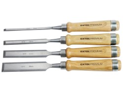 Dláta s kvalitní bukovou rukojetí, sada 4ks, EXTOL PREMIUM (obrázek pro) Dláta s kvalitní bukovou rukojetí, sada 4ks, EXTOL PREMIUM