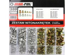 Nýtovací matice, sada 300ks, M3-M10, ocelové MAR-POL (obrázek pro) Nýtovací matice, sada 300ks, M3-M10, ocelové MAR-POL