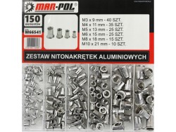 Nýtovací matice, sada 150ks, M3-M10, hliníkové MAR-POL (obrázek pro) Nýtovací matice, sada 150ks, M3-M10, hliníkové MAR-POL