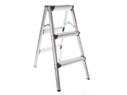 Hliníkové schůdky, 2x3 stupně, skládací, oboustranné - MAR-POL (obrázek pro) Hliníkové schůdky, 2x3 stupně, skládací, oboustranné - MAR-POL