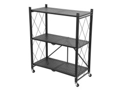 Regál Racks RAW3T, kovový, na kolečkách, 3 police, 870 x 720 x 340 mm, 150 kg (obrázek pro) Regál Racks RAW3T, kovový, na kolečkách, 3 police, 870 x 720 x 340 mm, 150 kg
